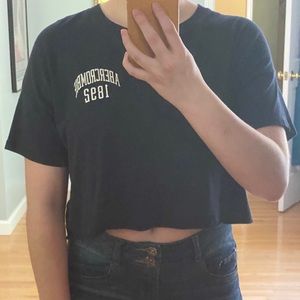 Navy Blue Cropped Tee